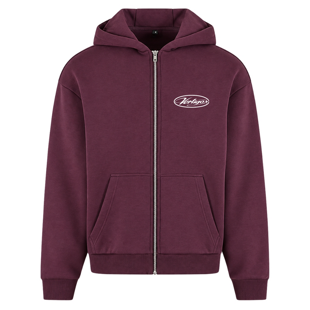 FLUFFY ZIPPER - Plum Purple